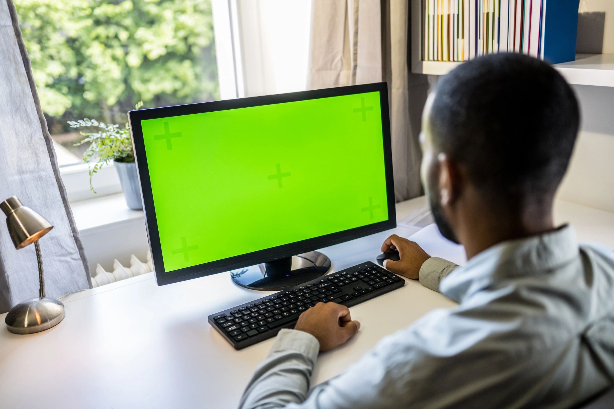 Drafting work on a computer screen in an office setting