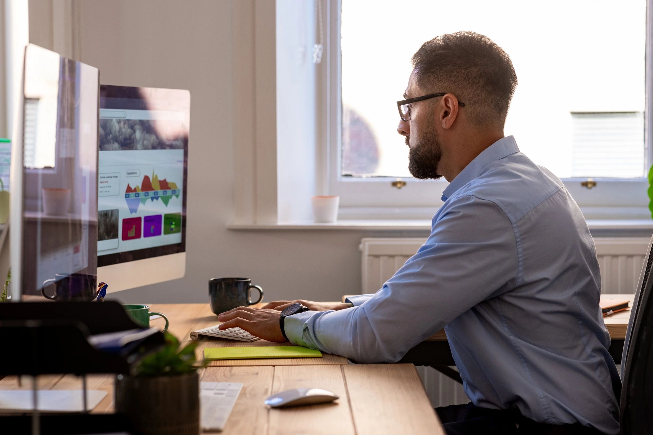 Professional working at a computer